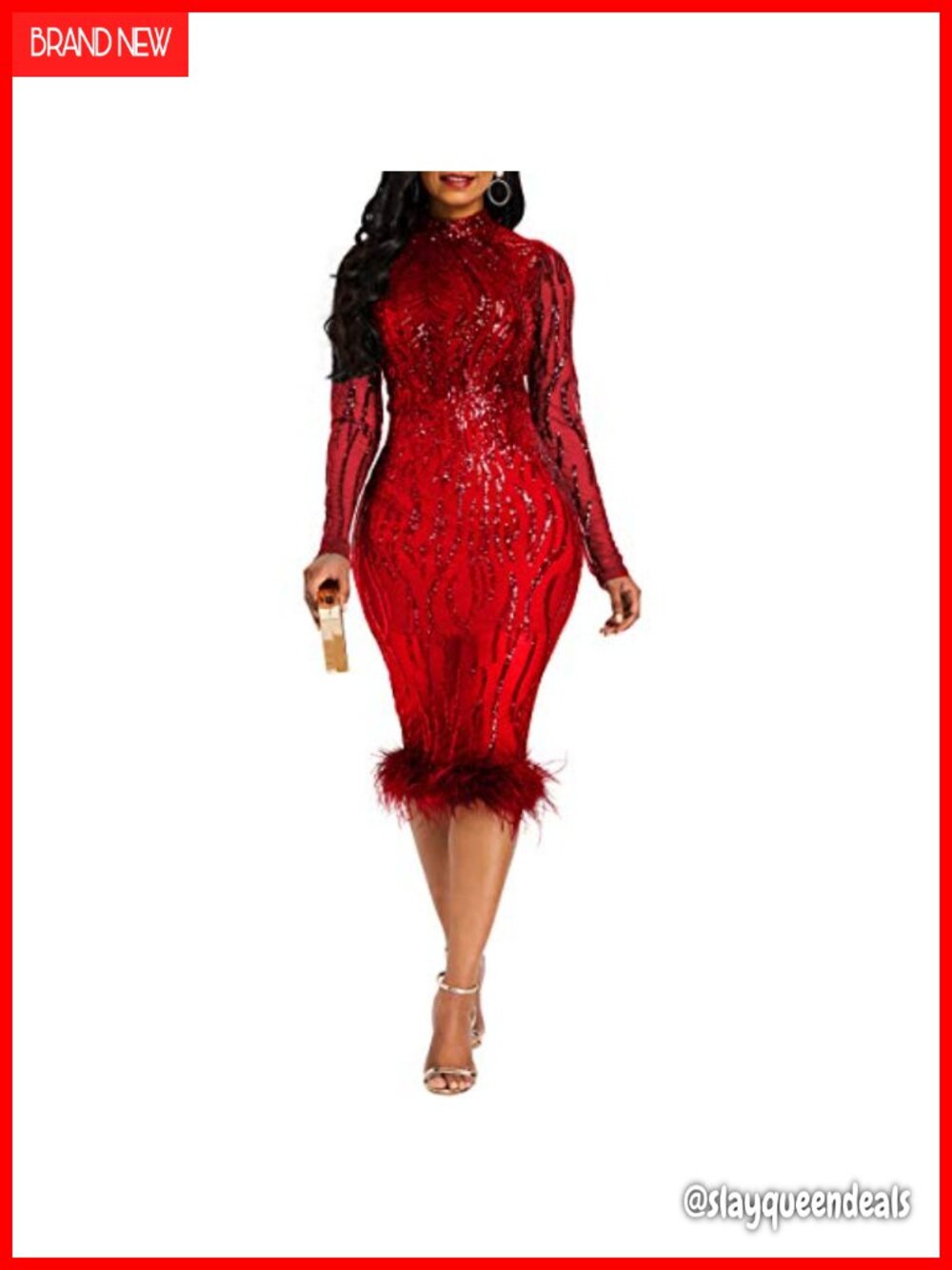 VERWIN Sequin Patchwork Bodycon Maxi Dress Long Sleeve Party